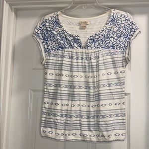 Lucky Brand blue and white top